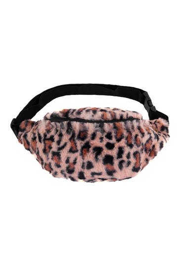 KIMU® Heuptasje Panterprint Nepbont Roze Zachte Heuptas Luip, Sieraden, Tassen en Uiterlijk, Tassen | Damestassen, Ophalen of Verzenden