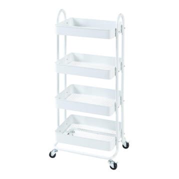 Keukentrolley Pyhäntä met 4 manden 103,5x46x35 cm wit [en.ca, Verzenden