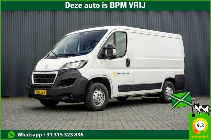 Peugeot Boxer **2.2 BlueHDi L1H1 | Euro 6 | 120 PK | Airco |, Auto's, Bestelauto's, Lease, Handgeschakeld, Wit, Grijs, Stof, Diesel