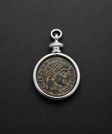 Oud-Romeins, Keizerrijk Brons Coin pendant, Follis van, Verzamelen