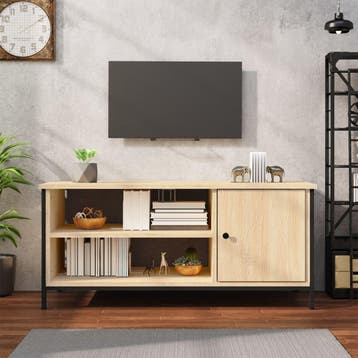 vidaXL Tv-meubel 100x40x45 cm bewerkt hout sonoma, 100 tot 150 cm, Verzenden, Nieuw, Minder dan 100 cm