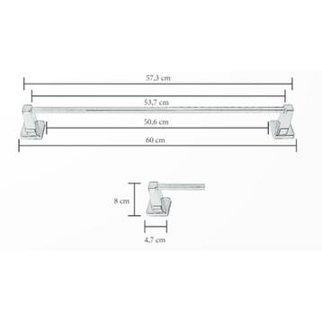 Handdoekhouder Sanicare Magnetisch Inkortbaar 60cm Vierkant, Ophalen of Verzenden, Nieuw