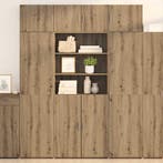 vidaXL Highboard Artisan Eiken 80 x 42,5 x 185 cm Bewerkt, Verzenden, Nieuw, 50 tot 100 cm, Minder dan 100 cm