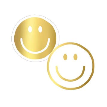 6x Sticker Smiley Goud (Stickers), Ophalen of Verzenden, Nieuw, Meerdere stickers