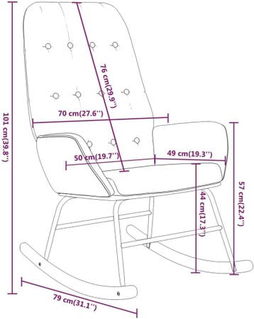 2dekans | VidaXL Schommelstoel met stoffen bekleding - Zwart, Ophalen of Verzenden, Zo goed als nieuw, Zwart
