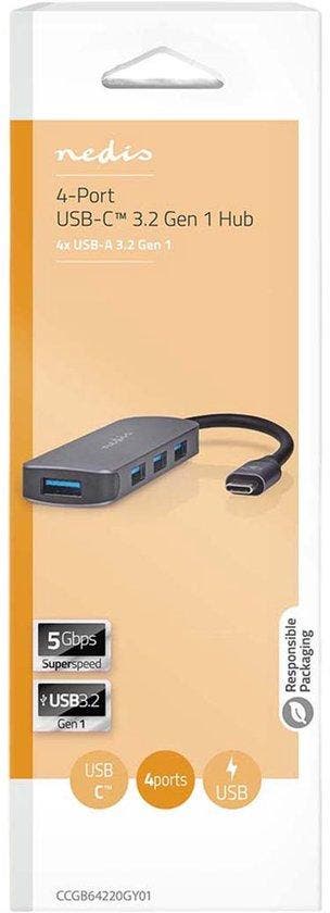 USB Hub met voeding - usb c hub - USB 3.2 Gen 1 - Grijs - Ne, Computers en Software, Verzenden, Zo goed als nieuw
