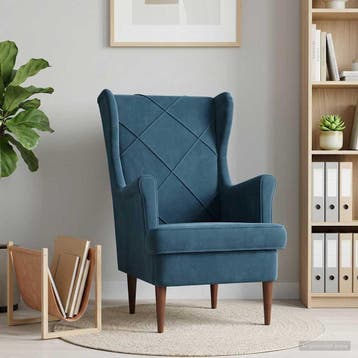 vidaXL Fauteuil Blauw Fluweel, Huis en Inrichting, Fauteuils, Verzenden, Nieuw