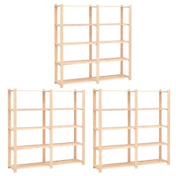 vidaXL Opbergrekken 5-laags 3 st 170x38x170 cm grenenhout, Verzenden, Nieuw