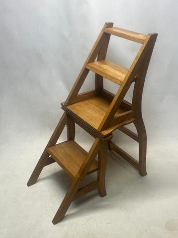 Trapje - bibliotheektrap / stoel - Hout - Bibliotheektrap