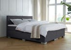 ACTIE! Boxspring Andorra 140 200 Antraciet, Verzenden, Nieuw, 140 cm, Twijfelaar