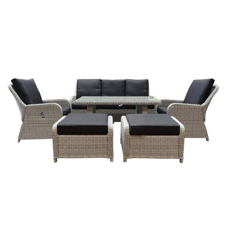 Bilbao stoel-bank dining loungeset verstelbaar 6-delig, Tuin en Terras, Tuinsets en Loungesets, Nieuw, Wicker, Ophalen of Verzenden