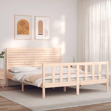 vidaXL Bedframe zonder matras massief grenenhout 160x200 cm, Bruin, Verzenden, 200 cm, 160 cm