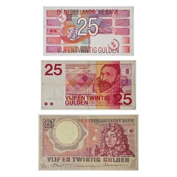 Nederland. - 3 x 25 gulden - various dates (Zonder