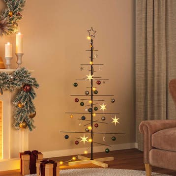 vidaXL Kerstdecoratie kerstboom met houten basis 150 cm, Diversen, Verzenden, Nieuw
