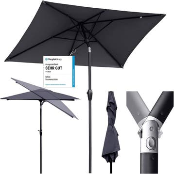 Gerecyclede Parasol 210x140cm | 29% Korting - B-keuze, Ophalen of Verzenden, Nieuw, 2 tot 3 meter, Stokparasol