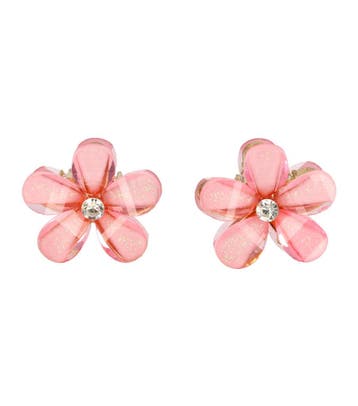 Haarspeld Haarklemmen 2cm – Bloemvorm met Glitters – Roze –, Nieuw