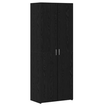 vidaXL buffetkast 2 pcs Zwart Eiken 70 x 42,5 x 185 cm, Minder dan 50 cm, Verzenden, Nieuw, Minder dan 100 cm