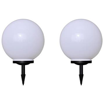 vidaXL Tuinpadlampen 2 st met grondpin LED 40 cm, Tuin en Terras, Verzenden, Nieuw, Kunststof