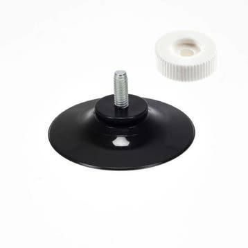 40mm Zwarte Zuignap met Schroefdraad en Witte Kartelmoer