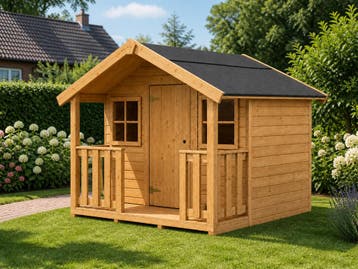 Speelhuis grenenhout 14mm met veranda 184x216cm Nova WOODY, Ophalen of Verzenden, Nieuw