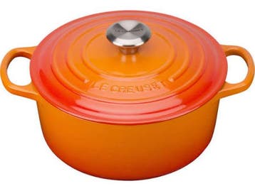 Veiling - Le Creuset Signature DEKSEL 24cm Oranjerood, Huis en Inrichting, Keuken | Potten en Pannen, Nieuw