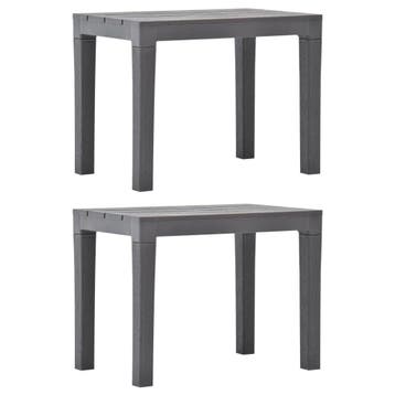 vidaXL Tuinbanken 2 st kunststof mokka, Tuin en Terras, Tuinbanken, Verzenden, Nieuw, Kunststof