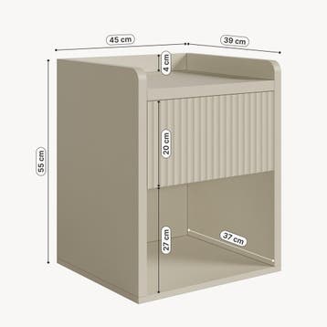 Nachtkast Nand met lade en open vak 55x45x39 cm havermout [e, Verzenden, Nieuw