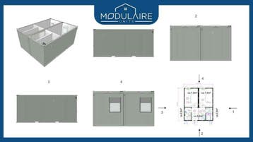 Woonunit incl. sanitaire unit! Vele opties! Onderhoudsvrij!