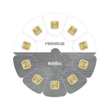 10x 1 gram goudbaren Heraeus MultiDisk, Verzenden