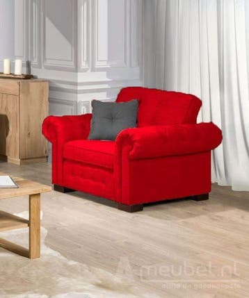 Fauteuil Groenveld - fauteuils - Rood, Nieuw, Rood, Stof