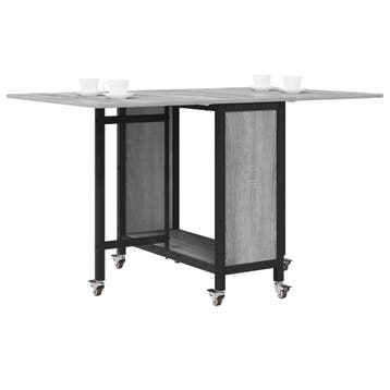 vidaXL Opvouwbare eettafel met wielen 130 x 80 x 76,5 cm, Verzenden, Nieuw