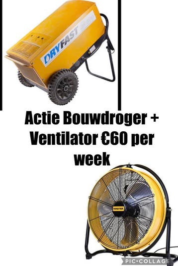 Bouwdroger te huur Dryfast evt bezorging Bel nu, Nieuw