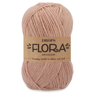 DROPS Flora Uni Colour - 30 woestijnroos - Wol Garen, Ophalen of Verzenden, Nieuw