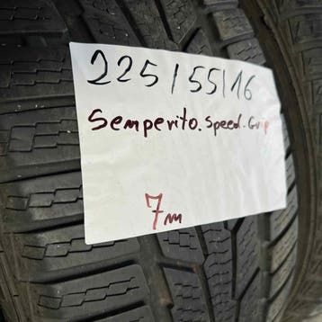 2 x Semperit 225-55-16 Winterbanden 7mm, Auto-onderdelen, Banden en Velgen, Gebruikt, 16 inch, Band(en), Personenwagen