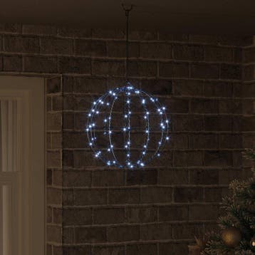vidaXL Bal Koudwit 30 x 30 x 32 cm Metaal 96 LEDs, Diversen, Verzenden, Nieuw