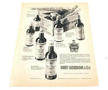 Vintage Duff Gordon & Co Sherry – Nederlandse advertentie, Verzenden, Gebruikt