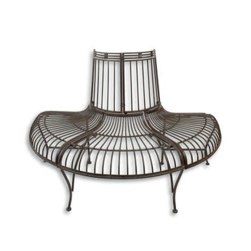 A DEMI ROUND IRON TREE BENCH, BROWN (Beeldjes - Decoratie), Verzenden, Nieuw