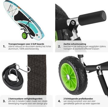 2dekans | tectake® Transportkar opvouwbaar voor surfplank-, Ophalen of Verzenden, Zo goed als nieuw