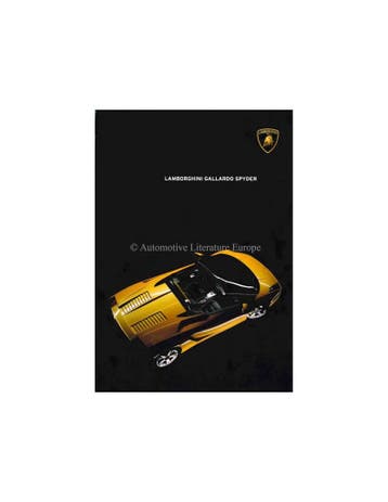2007 LAMBORGHINI GALLARDO SPYDER BROCHURE ENGELS, Nieuw, Author