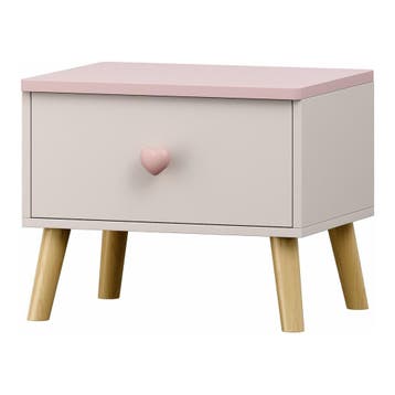 Kindernachtkastje Sandnes 31x38x30 cm wit en roze [en.casa], Verzenden, Nieuw
