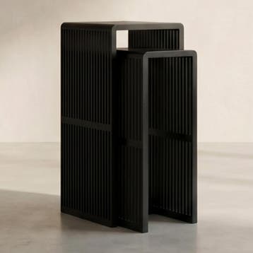 *WOONWINKEL* Zuilen Set Teak Latjes Zwart, Verzenden, Nieuw