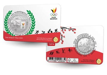 België 5 euro Team België 2020 gekleurd coincard, Verzenden