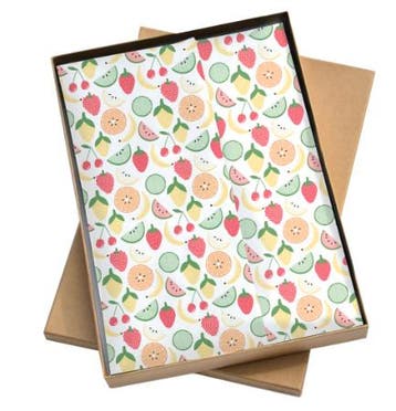 5 Vellen Vloeipapier Fruit zomer (Inpakpapier), Diversen, Cadeaupapier, Ophalen of Verzenden, Nieuw