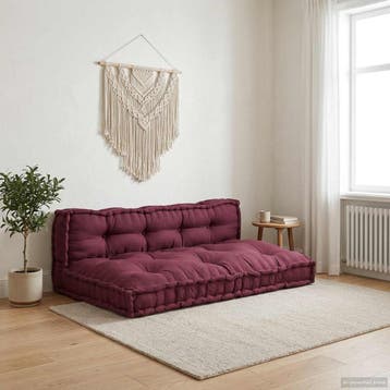 vidaXL Pallet Sofa Kussen 2 pcs Bordeaux 120 x 80 x 38 cm, Verzenden, Nieuw, Rood