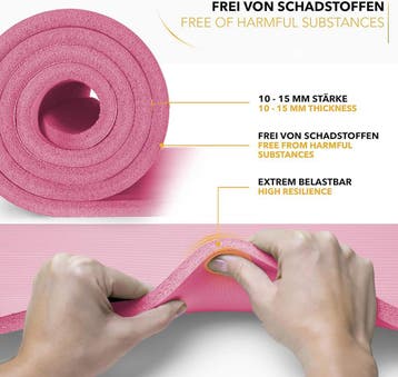 Yogamat - Fitness mat - Sportmat - Yoga mat extra dik - Roze, Verzenden, Zo goed als nieuw