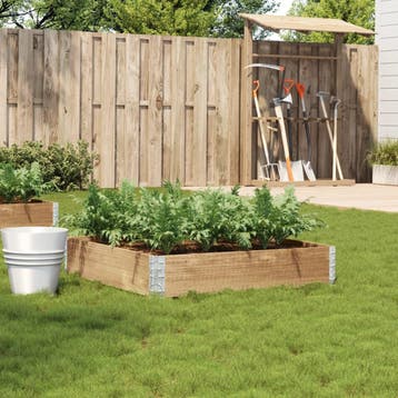 vidaXL Plantenbak 100x100 cm massief grenenhout, Tuin en Terras, Bloembakken en Plantenbakken, Verzenden, Nieuw, Hout