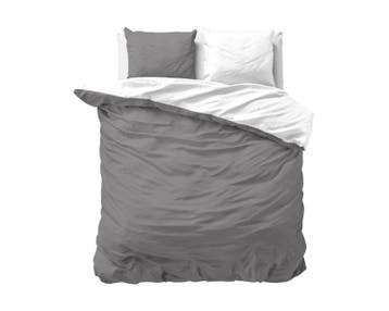 Sleeptime Elegance Double Face Dekbedovertrek Wit/Grijs - 14, Nieuw