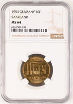 Duitsland, Saarland 20 Francs 1954 / MS64 (Zonder