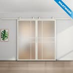 Dubbele stalen Schuifdeuren 6 Vlaks Wit Maatwerk Luxe design, Nieuw, Metaal