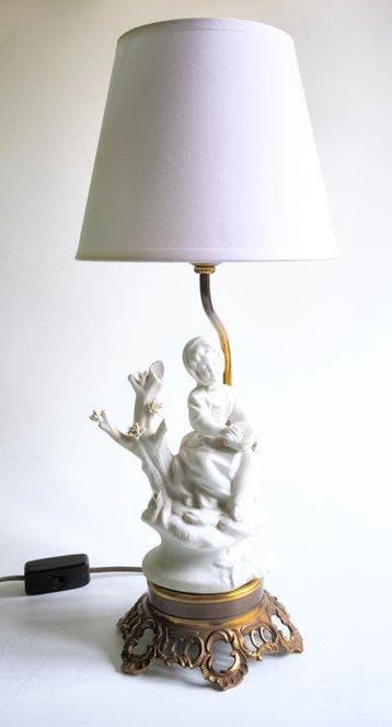 Tafellamp - Biscuit porselein - Midcentury